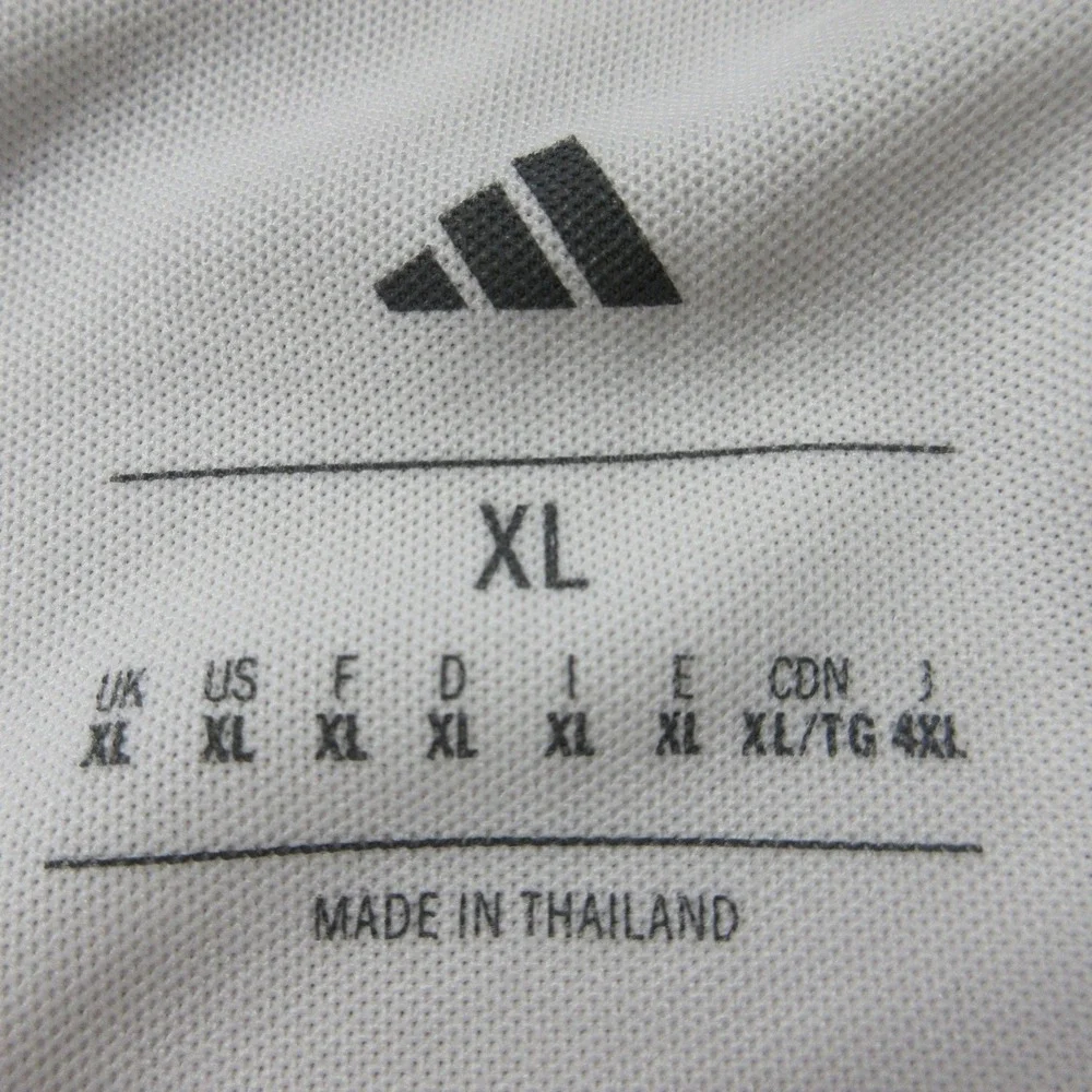 ADIDAS Golf Polo Mens XL (46-48) White Gray Floral Flowers‎ Moisture Wicking NWT